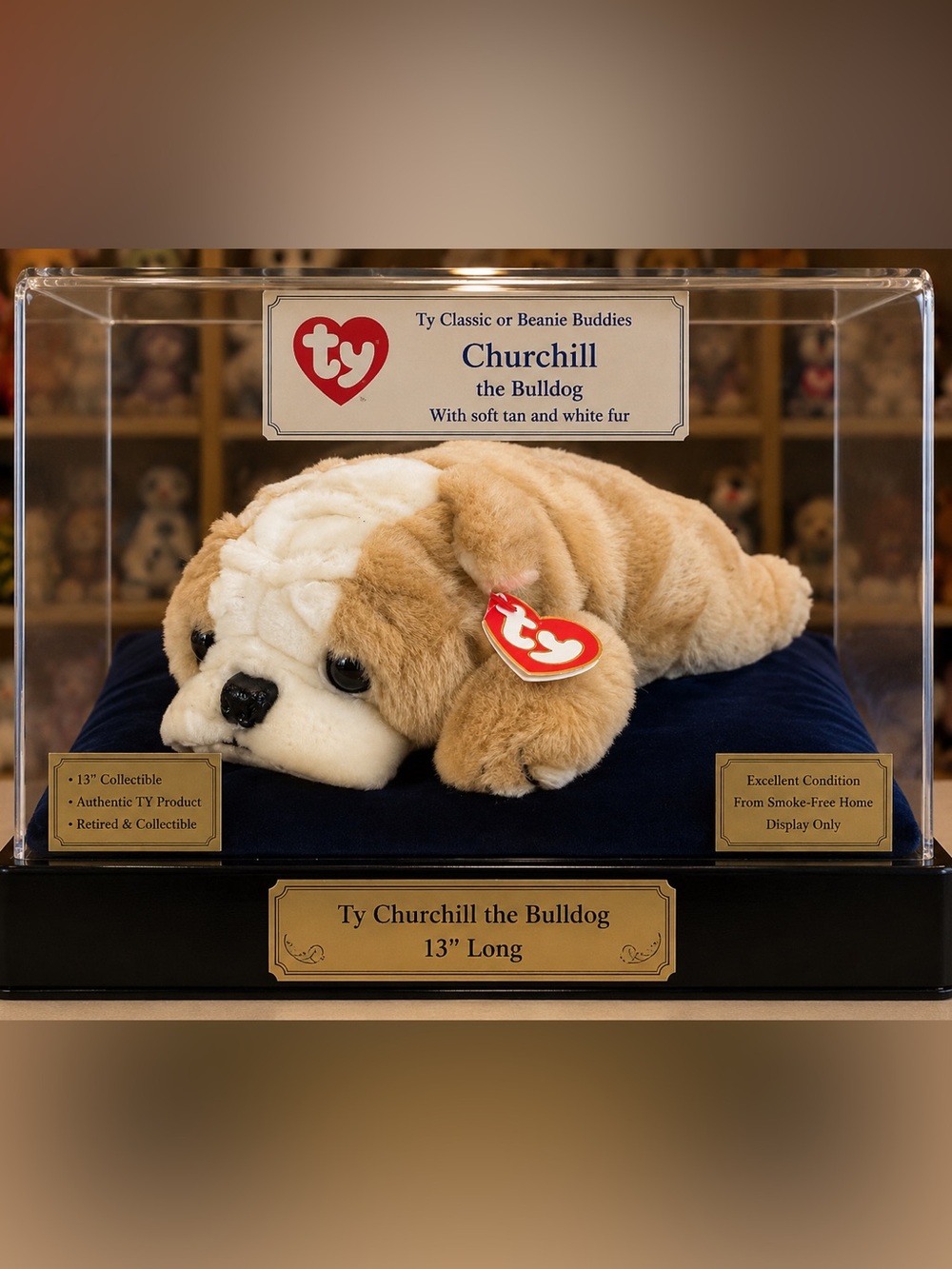 Ty Churchill Bulldog Plush in Tan and White